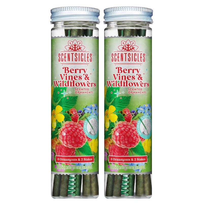 Scentsicles Berry Vines & Wildflowers Scented Sticks with 2 Scenter Stakes - 2 Bottles (12 Sticks Total) - Image 1